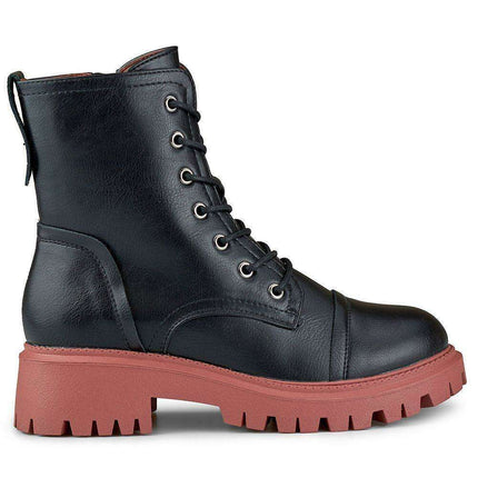 Chic Eco Leather Winter Lace-Up Boots - Très Elite