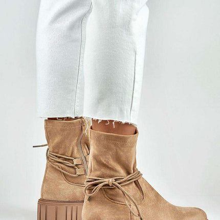 Chic Eco-Suede Ankle Booties for Cozy Comfort - Très Elite
