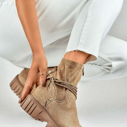 Chic Eco-Suede Ankle Booties for Cozy Comfort - Très Elite