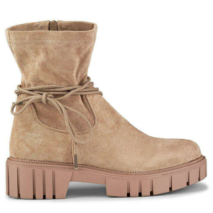 Chic Eco-Suede Ankle Booties for Cozy Comfort - Très Elite