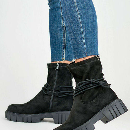 Chic Eco-Suede Ankle Booties for Cozy Comfort - Très Elite