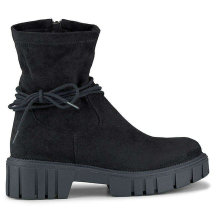 Chic Eco-Suede Ankle Booties for Cozy Comfort - Très Elite