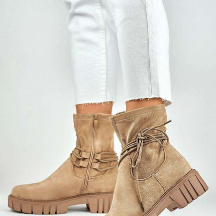 Chic Eco-Suede Ankle Booties for Cozy Comfort - Très Elite
