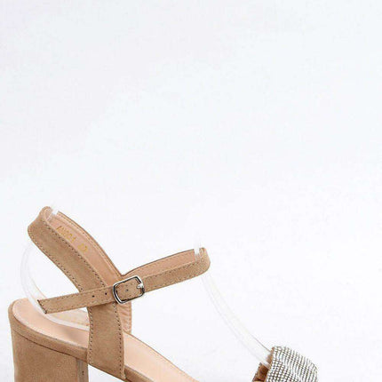 Chic Ecological Suede Heel Sandals with Glittering Accents - Très Elite