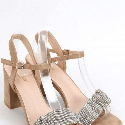 Chic Ecological Suede Heel Sandals with Glittering Accents - Très Elite