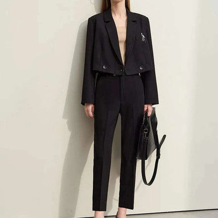 Chic Elastic Straight-Leg Pants for Women - Summer Office Essential - Très Elite