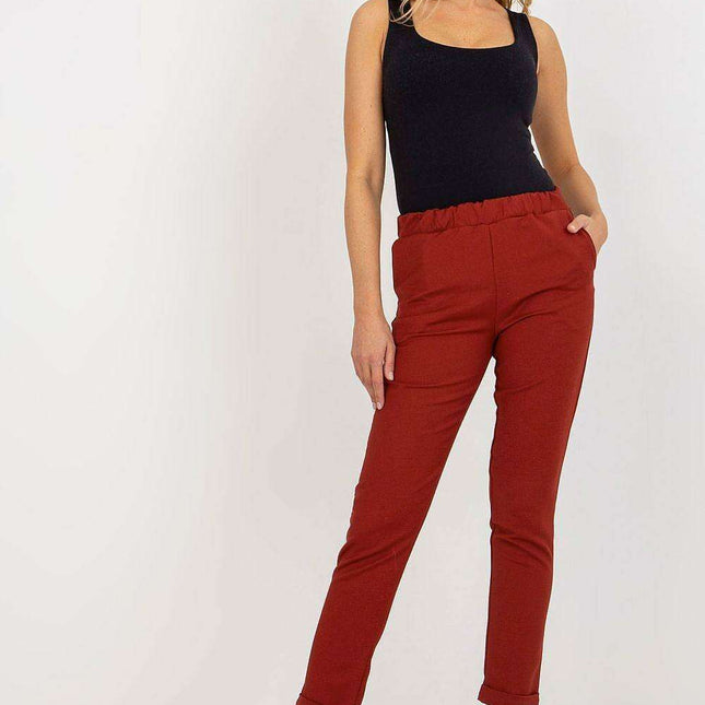 Chic Elastic Waist Women's Wool Blend Trousers for Effortless Style