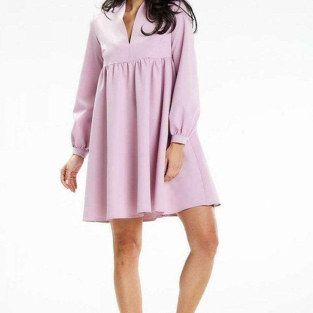 Chic Elegance: Stand-Up Collar Mini Dress for Any Occasion
