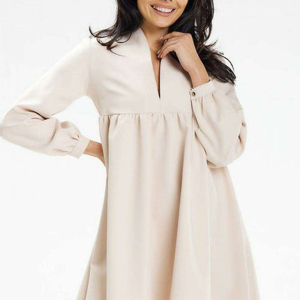 Chic Elegance: Stand-Up Collar Mini Dress for Any Occasion