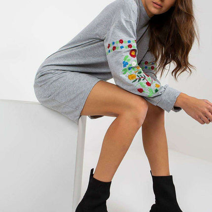 Chic Elegant Embroidered Long Sleeve Parisian Day Dress - Très Elite