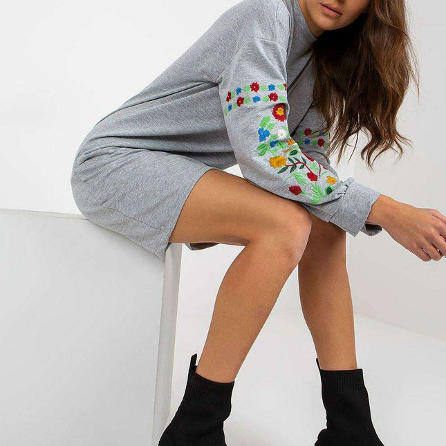 Chic Elegant Embroidered Long Sleeve Parisian Day Dress - Très Elite