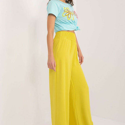 Chic Elegant Italy Moda Wide Leg Polyester Trousers - Très Elite