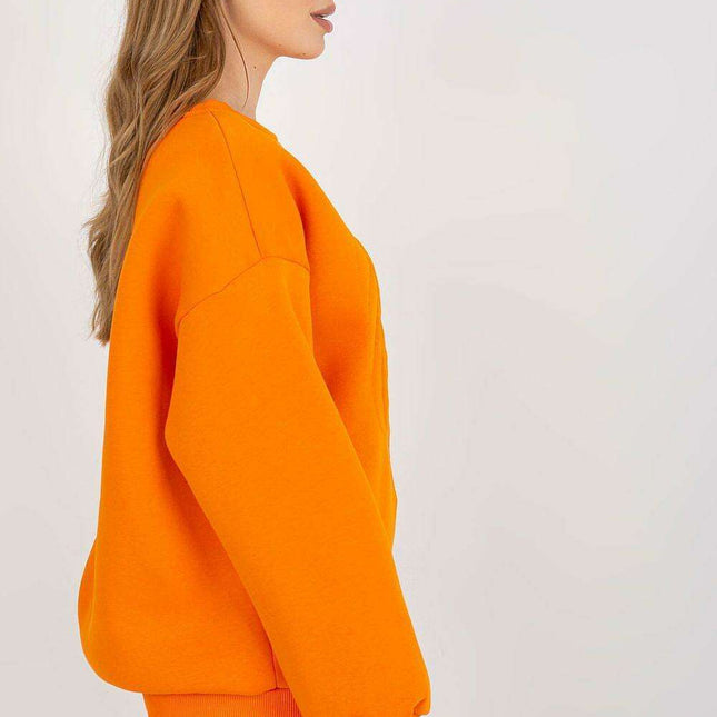 Chic Embroidered Cotton-Polyester Sweatshirt - Versatile One Size Fit