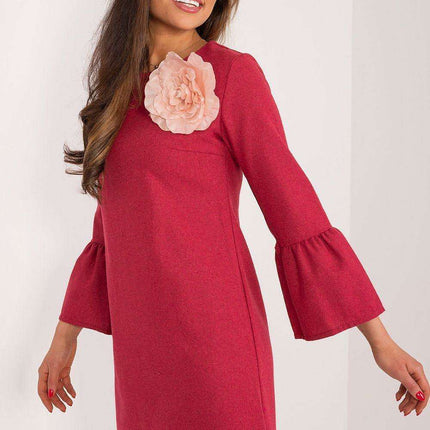 Chic Embroidered Floral Wool Blend Mini Dress - Très Elite