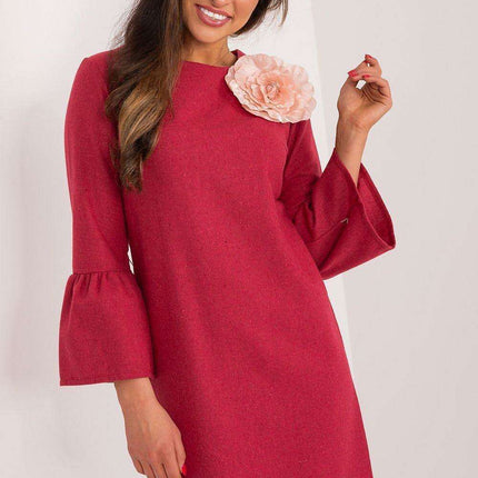 Chic Embroidered Floral Wool Blend Mini Dress - Très Elite