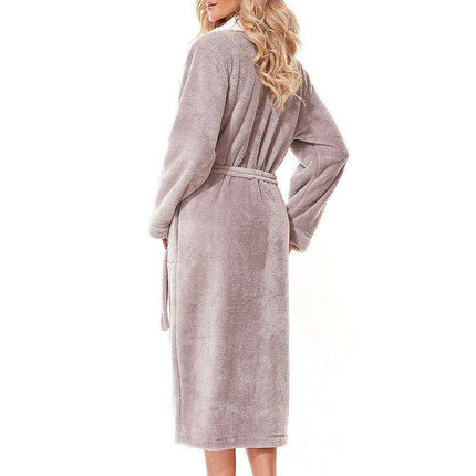 Chic Embroidered Knit Bathrobe for Women with Stylish Pockets - Très Elite