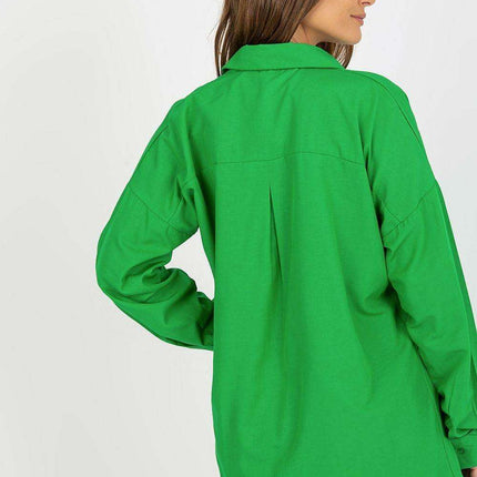 Chic Embroidered Loose-Fit Women's Long Sleeve Shirt with Button Detail - Très Elite