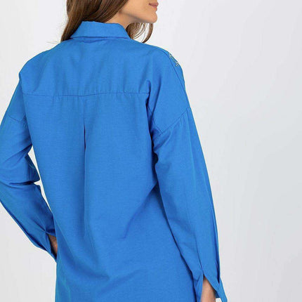 Chic Embroidered Relaxed Fit Long Sleeve Blouse - Très Elite