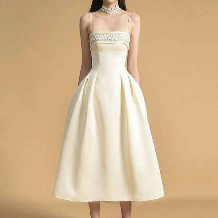 Chic Embroidered Strapless High-Waisted Evening Dress for Women - Très Elite