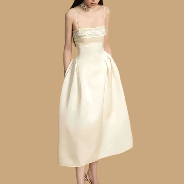 Chic Embroidered Strapless High-Waisted Evening Dress for Women