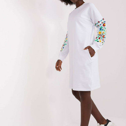 Chic Embroidered Sweat Dress for Everyday Elegance Comfort - Très Elite