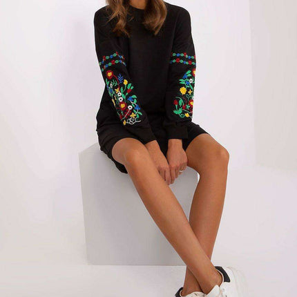 Chic Embroidered Sweat Dress for Everyday Elegance Comfort - Très Elite