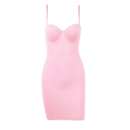 Chic Empire Waist Underwire Slip Dress in Black & Nude - Très Elite