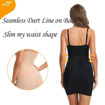Chic Empire Waist Underwire Slip Dress in Black & Nude - Très Elite