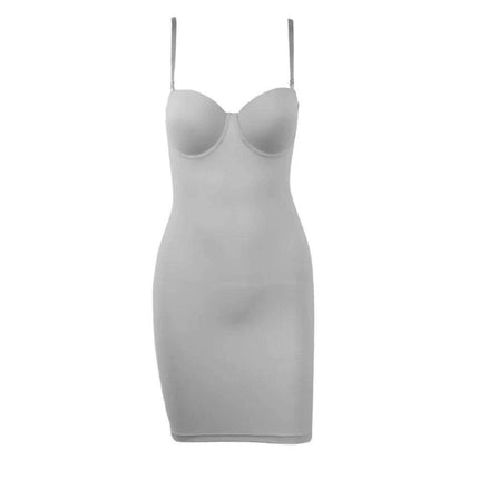 Chic Empire Waist Underwire Slip Dress in Black & Nude - Très Elite