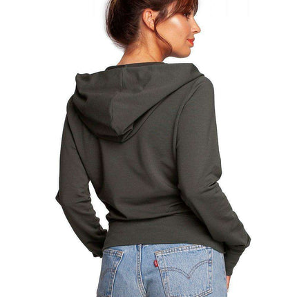 Chic Envelope Design Hooded Sweatshirt with Trendy Thumb Cutouts - Très Elite