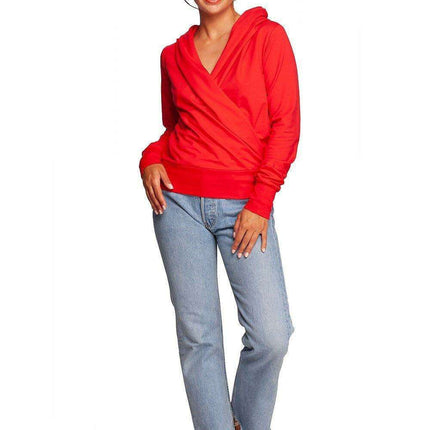 Chic Envelope Design Hooded Sweatshirt with Trendy Thumb Cutouts - Très Elite
