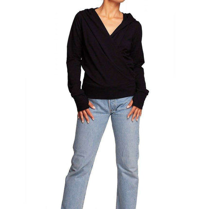 Chic Envelope Design Hooded Sweatshirt with Trendy Thumb Cutouts - Très Elite