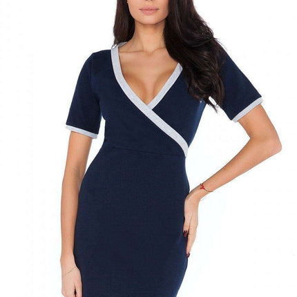 Chic Envelope Front Knit Dress - Très Elite