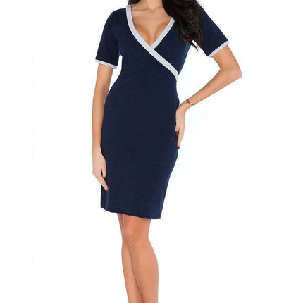 Chic Envelope Front Knit Dress - Très Elite
