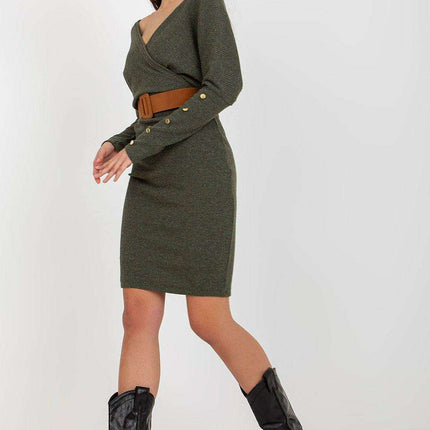 Chic Envelope Neck Knit Bodycon Dress - Très Elite