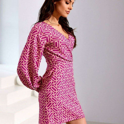 Chic Envelope Neckline Mini Dress for Effortless Sophistication - Très Elite