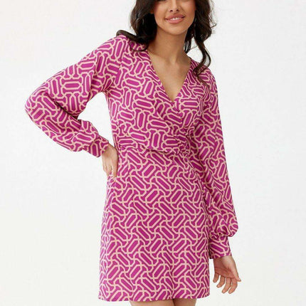 Chic Envelope Neckline Mini Dress for Effortless Sophistication - Très Elite