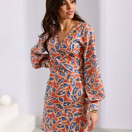 Chic Envelope Neckline Mini Dress for Effortless Sophistication