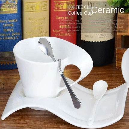 Chic European Espresso Mug Collection with Spoon and Holder for Home & Kitchen - Très Elite