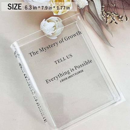 Chic European-Inspired Transparent Acrylic Book Vase - Modern Decor Accent