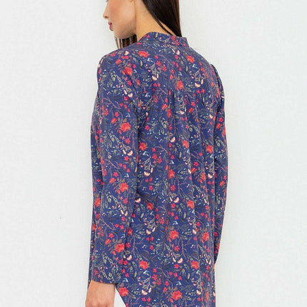 Chic Extended Hem Long-Sleeve Women's Button-Up Top - Très Elite