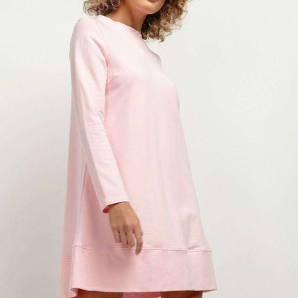 Chic Fall Knit Dress with Elegant Stand-Up Collar