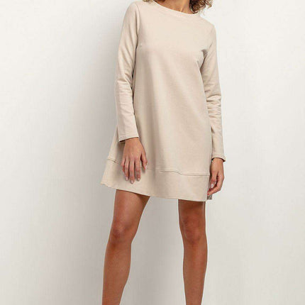 Chic Fall Knit Dress with Elegant Stand-Up Collar - Très Elite