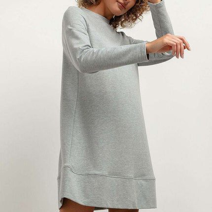 Chic Fall Knit Dress with Elegant Stand-Up Collar