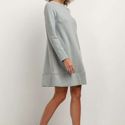 Chic Fall Knit Dress with Elegant Stand-Up Collar - Très Elite