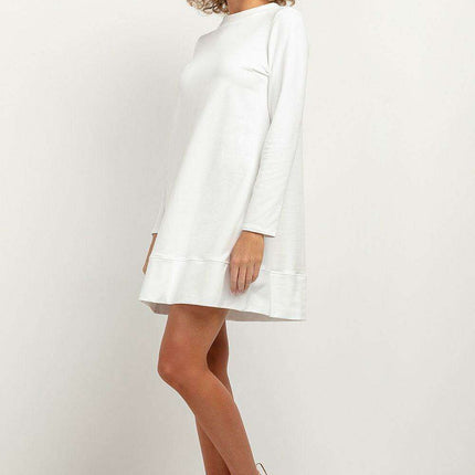 Chic Fall Knit Dress with Elegant Stand-Up Collar - Très Elite