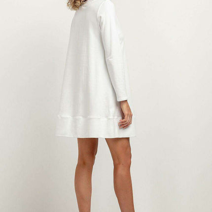 Chic Fall Knit Dress with Elegant Stand-Up Collar - Très Elite