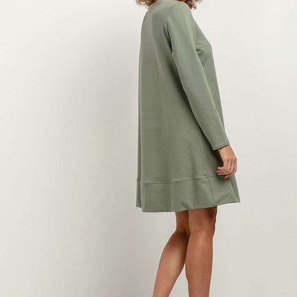 Chic Fall Knit Dress with Elegant Stand-Up Collar - Très Elite