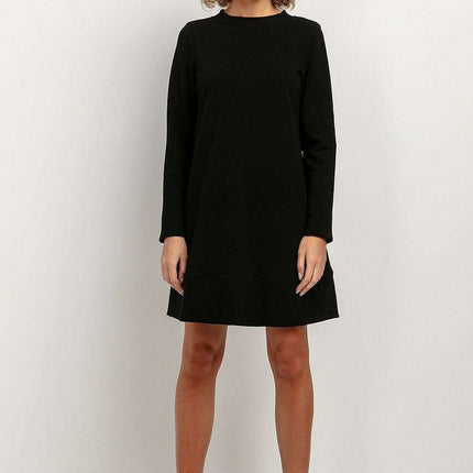 Chic Fall Knit Dress with Elegant Stand-Up Collar - Très Elite