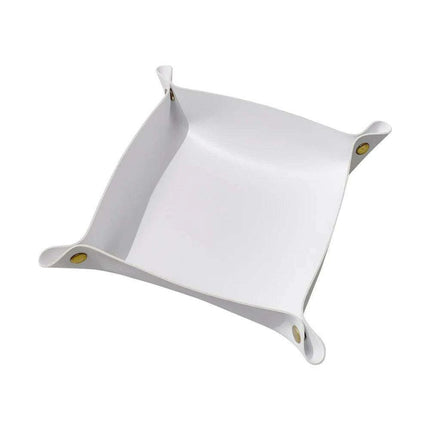 Chic Faux Leather Folding Valet Tray - Elegant Organizer for Home and Office - Très Elite